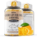 성인 & 아이를 위한 옥수수 속 기름 1000mg Gummies, 비타민 A & D3 - 오메가 3 물고기 기름 보충교재 - 두뇌를 위한 DHA 360mg & EPA 240mg, 뼈, 눈 & 면역력, 설탕 자유로운, 120 조사