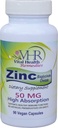 VHR ZINC Bisglycinate 킬레이트 50mg - 면역 지원 - 높은 흡수 - 보존제 없음. 90 Vegan 캡슐