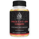 Halal Omega 3 6 9 + DHA Gummies for Adults | 아이, 두뇌, 면역 및 심장 건강 지원 | 채식 및 글루텐 무료| 비타민 C, 필수 지방산 및 식물 기반 | 60 개
