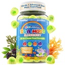 아이 & 성인을 위한 바다 모스 + Elderberry Gummies, Spirulina를 가진 19-IN-1 최고 음식, 조류 오메가 3, 조류 칼슘, Ashwagandha, 버섯, 비타민 D3, 면역, Gut, 뼈, 에너지, 두뇌, 채식 60Cts