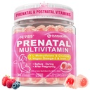여성 Multivitamin Gummies w / Methylfolate 1mg, Choline Omega-3 (DHA+EPA) Iron, 여성 Breastfeeding을위한 Postnatal Vitamins | 이전, 치료 및 임신 후,Sugar Free,Vegan,60Cts