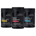 스포츠 연구® Multivitamin 팩 w/CherryPure® 타트 버찌 과일 단지 800mg, 비타민 D3 5000iu + K2 100mcg, 그리고 알래스카 오메가-3 물고기 기름 1250mg - 비 GMO · 설탕 자유로운 · 글루텐 자유로운