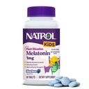 Natrol Kids 빠른 용해 멜라토닌 1 mg, 휴식 수면을위한 다이어트 보충, 아이를위한 수면 정제, 60 설탕 무료 블루 레이즈 - 플라보레 멜라토닌 정제, 60 일 공급