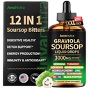 (4 Fl Oz) Soursop Bitters 액체 드롭 12 in 1 with Sea Moss, Moringa, Turmeric, Echinacea & Ashwagandha 추출물 - 소화 웰빙 및 면역 지원을위한 초본 토닉