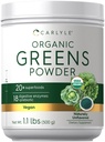 Carlyle Organic Greens Powder | 17.6 oz 보충교재 | Relieves Occasional Gas, discomfort & Bloating | with 20+ Superfoods, 18 Digestive Enzymes, Prebiotics | Vegan, Non-GMO 및 글루텐 무료