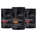 스포츠 연구® 산화 방지제 지원 팩 - 높은 힘 Liposomal 비타민 C 보충교재 1000mg + Coenzyme Q10 100mg + 세 배 힘 Astaxanthin 12mg w/Organic 코코넛 기름