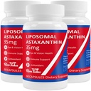 35mg Liposomal Astaxanthin 보충교재 - 피부, 합동 & 눈 건강을 위한 강력한 산화 방지제 지원 - 순수한 Astaxanthin를 가진 자연적인 노화 방지 공식 - 채식주의자, 비 GMO, 180의 캡슐