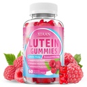 Lutein 및 Zeaxanthin 보충제, Zeaxanthin, 비타민 A, C, E, Bilberry, Vision Health & Eye Strain, Sugar-Free/Vegan, Raspberry flavor 60 카운트가있는 루테인 Gummies