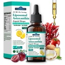 Liposomal Astaxanthin 24mg 액체 하락, MCT 기름을 가진 11-in-1 산화 방지제, Lycopene & 유기 야자열매 기름, 신선한 Microalgae 근원, 지원 여성 & 남자, 레몬 풍미를 위한 눈 피부 합동 건강
