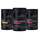 스포츠 연구® 산화 방지제 지원 팩 w/Astaxanthin 12mg, 비타민 D3 5000iu + K2 100mcg, 및 Lutein 20mg + Zeaxanthin 4mg 보충 교재 - Vegan 증명된 · 비 GMO · 글루텐 & Soy 무료