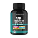 NAD + 보충 복합물 - NAD 보충물 + Astaxanthin, Urolithin A, Resveratrol, CoQ10 & 산화 방지제 혼합 - 세포 에너지, Mitochondrial 지원 - 120의 조사 (제 1)의 포장