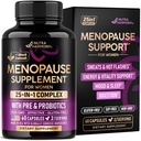 Menopause 여성용 보충제 - Dong Quai, Black Cohosh, Pre & Probiotics - 땀 & 핫 플래시 릴리프 - 소화, 수면 및 계류 지원 - 25-in-1 Perimenopause Complex - 미국에서 제조 - 60 캡슐