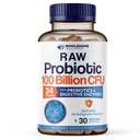 Wholesome Wellness Organic Raw Probiotics 100 억 CFU, 여성 및 남성에 대한 공식화, Prebiotics 및 Digestive Enzymes와 함께 전체 성인 보충; 30 캡슐, 선반 안정
