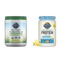 생활의 정원 익지않는 유기 완벽한 음식 녹색 Superfood는 녹색 분말을 주스로 만들었습니다 - 본래 Stevia-Free & 유기 Vegan 바닐라 단백질 분말 22g