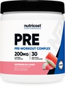 Nutricost 사전 운동 분말 (수박 캔디) 30 서빙 - GMO-Free, Gluten-Free, 채식