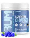 RAW Pre-Workout Powder, Essential CHARGED (Blue Rathberry) - 남성 및 여성을위한 Preworkout 보충 - Focus, Mood 및 성능 지원 - 카페인, Alpha-GPC, L-Citrulline, Beta Alanine (25 서빙)
