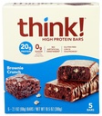 Glanbia 성과 Thinkthin 높은 단백질 막대기, Brownie Crunch, 5개의 ct