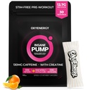 OxyEnergy Pre 운동 분말 -Orange, Non Stim 130mg Low Caffeine, Beta Alanine, Creatine Monohydrate & Taurine for Sensitive Users, Women, Evening Workout - 30 서빙