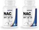 Nutricost N-Acetyl L-Cysteine (NAC) 600mg, 120 채식 캡슐 - Non-GMO, 글루텐 무료, 채식 모자 (팩 2)