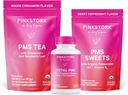 분홍색 Stork PMS 지원 Trio: 기간 기복 보충교재, 계피 차, + Peppermint 감미로운, 생리적인 지원, 첫번째 기간 장비, 건강한 정신 주기를 위한 호르몬 균형, 여자 가운