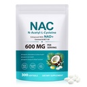 FANSHI NAC Complex with NAD+ & MCT Oil - 300 Softgel | 산화를 억제하는 지원을 위한 N-Acetyl Cysteine 식물 혼합 | 높은 흡수를 위한 코코넛 기름으로 풍부 | Non-GMO & Lab Tested