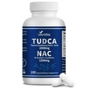 VivoNu TUDCA 2000mg + NAC 1200mg 보충교재 복잡한 캡슐, 강력한 TUDCA Bile 소금 + N Acetyl Cysteine, 간결 & Lung& Gallbladder 정화를 위한 산화 방지제 보충교재, 소화 - 180의 캡슐
