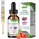 Liver Cleanse Detox & Repair Liver 지원 우유 글루타티온, NAC, ALA, 비타민 C, 아연 및 셀렌을 사용하여 간질 & 방어, 면역 & 피부 지원 - 딸기 맛, 2 Fl Oz