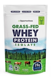 Opportuniteas 잔디 Fed Whey Isolate Protein Powder – Unflavored, Heavy-Metal Tested, 28g Protein, 아일랜드, 호르몬 무료, Non-GMO, 미국 패키지 – 1lb