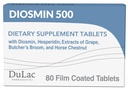 Dulac Diosmin 500, Micronized Diosmin Hesperidin Dietary Supplement 1000mg 서빙 당, 말 Chestnut Extract, Butcher의 Broom & Red Grape Extract, 다리 순환 지원, 80 정제, 이탈리아에서 만든