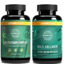 Primal Harvest Multivitamin & 교원질은 여자와 남자 다 비타민 캡슐 및 교원질 펩티드 알약 뭉치를 위한 보충합니다