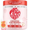 여성을위한 복숭아 완벽한 크레아틴 - Glute Strength Support, Boosts Energy, Focus, Strength 및 Endurance - Pink Lemonade, 30 서빙을위한 BCAA 및 Collagen을 함유 한 미세화 된 크레아틴 Monohydrate 분말