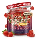 여성, 5000mg 전 운동 근육 힘 & 에너지 지원을 위한 Creatine Gummies, L-Taurine, 아연, B12 B6, 딸기 풍미, Vegan - 120 Gummies를 가진 0 설탕 Creatine Gummy