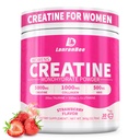LanranBee Creatine HMB for Women 5g Micronized Creatine Monohydrate Powder with Collagen Pre Workout Supplement for Muscle Support Energy & Endurance Sugar Free,Strawberry flavor 30 서빙