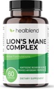 Lion 's Mane Fruiting Body가있는 버섯 복합 추출물 - 100 % 천연 및 효과적인 에너지 약 - 두뇌, 초점 보충, 자극 계류 및 창의력 - 60 면역 지원 캡슐