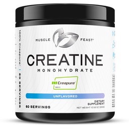 근육 Feast Creapure 크레아틴 Monohydrate 분말, Vegan Keto 친절한 글루텐 자유로운, 근육 회복 보충교재 및 근육 성장, 크레아틴 분말, Unflavored, 300g를 위한 믿을 수 있는 크레아틴