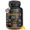 건강 복용량 오메가 3 물고기 기름 2000mg – EPA 800mg & DHA 600mg를 가진 레몬 거품이 이는 Softgels는 뇌, 심장, 및 웰빙 지원을 위해 – 쉬운 Digest, 물고기 Burps – 120 Softgels, 2 달 공급합니다