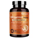 NATURE TARGET Ubiquinol CoQ10 200mg softgel with PQQ & Turmeric, 높은 흡수 Coenzyme Q10 보충 ALA & 까만 고추, 심장 & 뇌 건강을 위한 산화 방지제, 에너지 생산, 120 조사