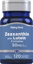 Piping Rock Zeaxanthin Plus Lutein | 50mg | 120 Softgel | Marigold Extract | 비 GMO, 글루텐 무료 보충 교재