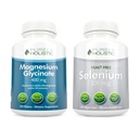 마그네슘 글리세라이드 400mg + 셀레늄 200mcg - 채식 뭉치 - 270 정제 & 365 캡슐 - 미국에서 만드는
