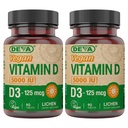 DEVA 비타민 D3 5000 IU의 선샤인 보충교재, Vegan D3의 125 mcg, 90의 콘 병 (포장 2)