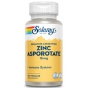 Solaray 아연 Asporotate 15mg Chelated Complex | 면역력, 세포 및 피부 건강 공식, 100 VegCaps
