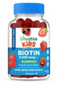 Lifeable Sugar Free Kids Biotin Gummies | 5000mcg | 훌륭한 타스팅 Biotin Supplement | 머리 성장, 피부, 네일 건강에 대한 Biotin Gummies | 아이, 소년, 소녀를위한 헤어 비타민 | 90 Gummies
