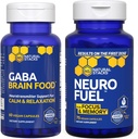 NATURAL STACKS NeuroFuel Nootropic + GABA 뇌 식품 번들 - 메모리, Relaxation & Focus* 지원 - 135 캡슐