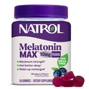Natrol Melatonin 10mg 수면 보조 보충교재, 50 조사 MelatoninMax Gummies, Blueberry 풍미, 10 mg Melatonin Occasional Sleeplessness를 위한 Gummies, 50 일 공급