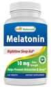 최고의 자연 Melatonin 10mg (Non-GMO) 태블릿 - Relaxation & Sleep - 120 카운트를 홍보하는 데 도움이됩니다.