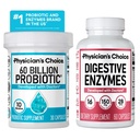 Physician 's CHOICE Advanced Gut Health Bundle : 60 억 Probiotics 30ct + 소화, Gut 및 면역 건강 지원 Occasional 변비, Diarrhea, 가스 및 Bloating에 대한 소화 효소 60ct