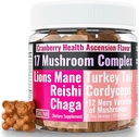 SHIZAM 17 Mushroom Complex Gummies for Adults Chaga Lions Mane Cordyceps Reishi Lion's Mane Turkeytail Turkey tail, 캡슐 및 분말 비타민 Super-Food Blend 10에 대한 더 나은 매일 보충 Alt
