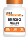 BulkSupplements.com Omega-3 Softgels - 알갈 오일, 조류 오일 오메가 3 보충 - 글루텐 무료, 서빙 당 1 Softgel, 180 개 (팩 1)