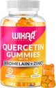 Quercetin Gummies - Bromelain, 아연, 비타민 C & D3와 Quercetin 500mg - 면역 지원 및 알레르기를위한 Quercetin Gummy 보충제 - 면역 부스터 비타민 보충 - 60 Chewable