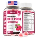 Beet Root Gummies - Nitric 산화물 부스터는 Beetroot, L-Citrulline & L-Arginine - 심장, 근육 및 순환 지원 - Sugar Free, Vegan, 혼합 Berry 풍미, 60 Gummies를 가진 남자 & 여자를 위해 보충합니다